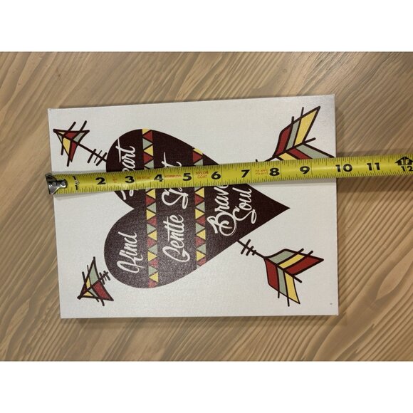 Heart And Arrow Wall Decor Gentle Kind Brave Soul Love Wall Art Canvas Cute - Picture 5 of 6